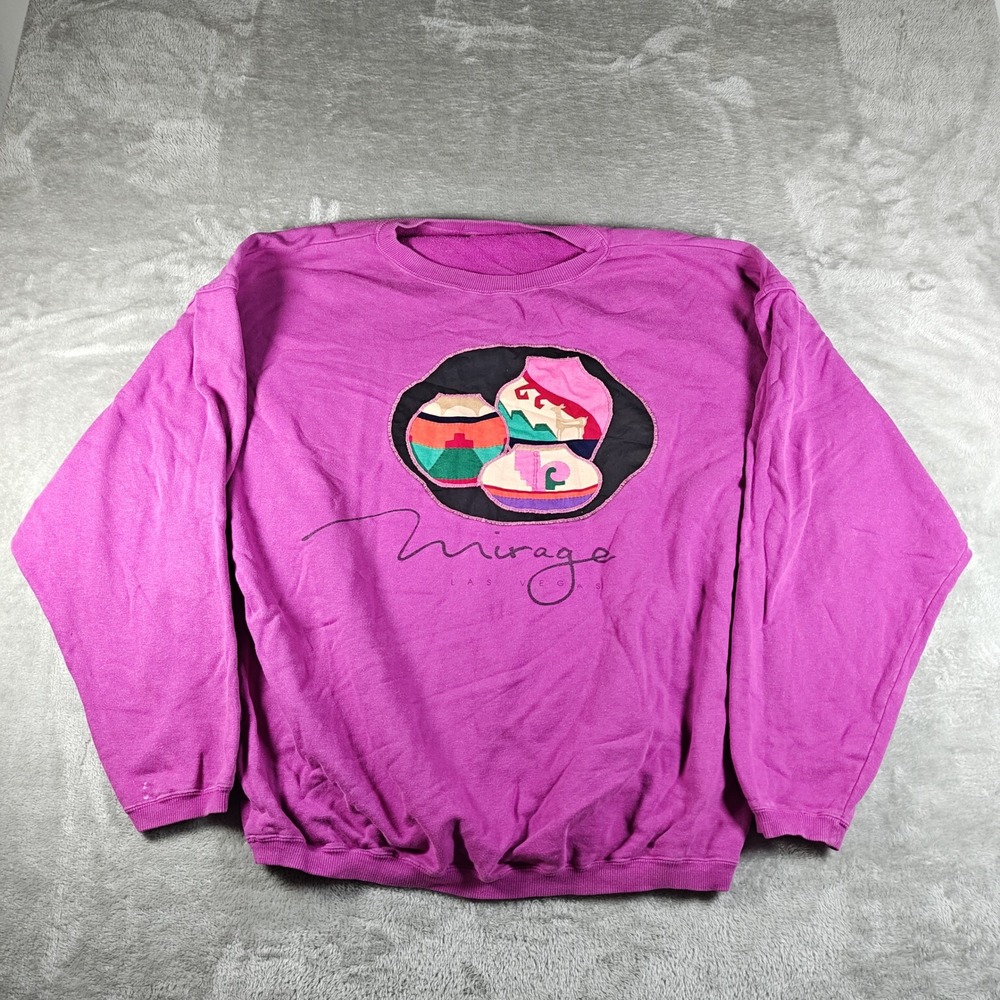 Vintage Mirage Sweatshirt Men XL Las Vegas Southwest Pottery Embroidered 90s